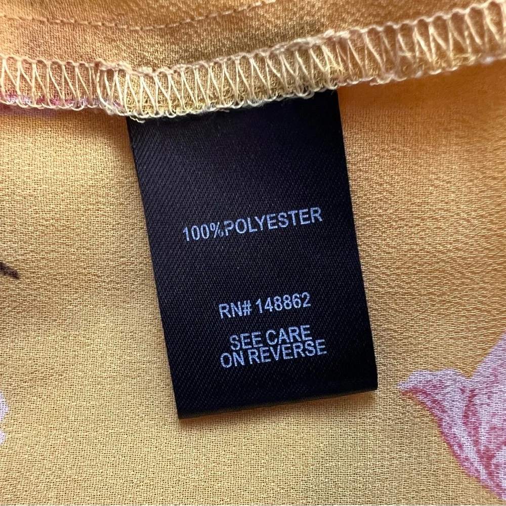 Torrid Floral Chiffon Hi-Low Babydoll Top Yellow Flutter Sleeve | Size: 5 - Picture 7 of 8